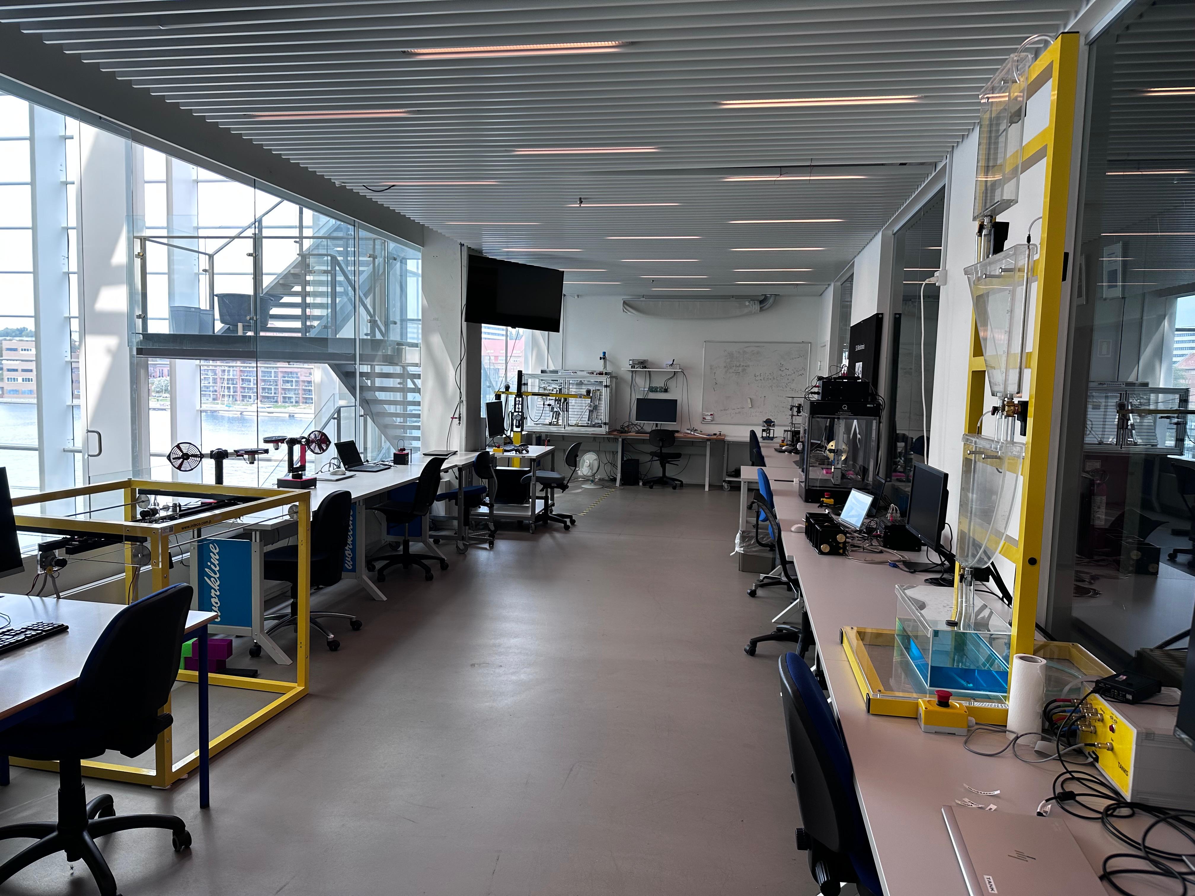 Cyber Physical Lab with control experiment testbeds at SDU