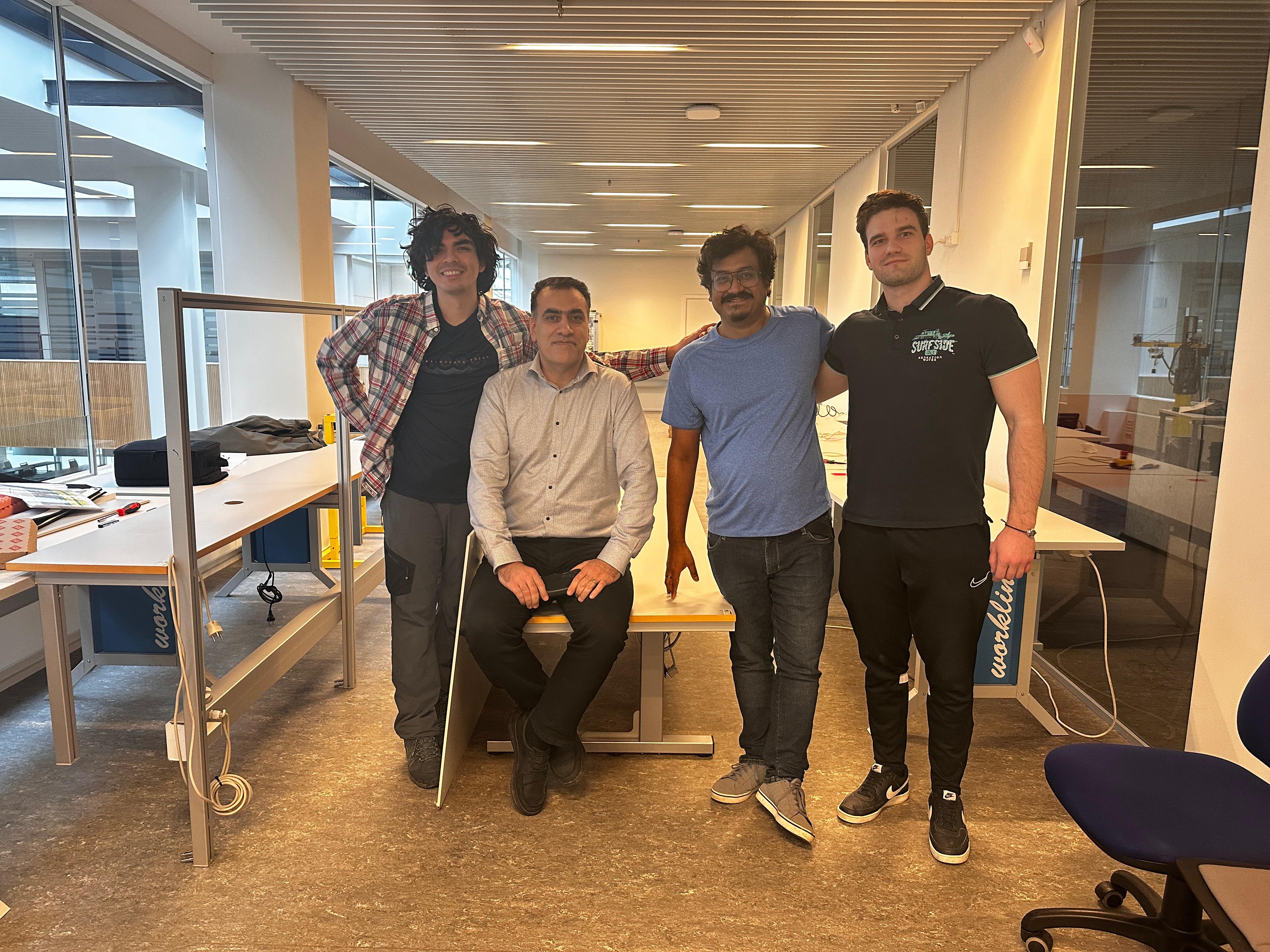 New research testbed setup in the Cyber Physical Lab with colleagues